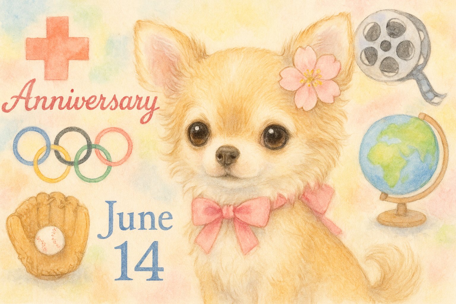 6月14日の記念日のイメージイラスト