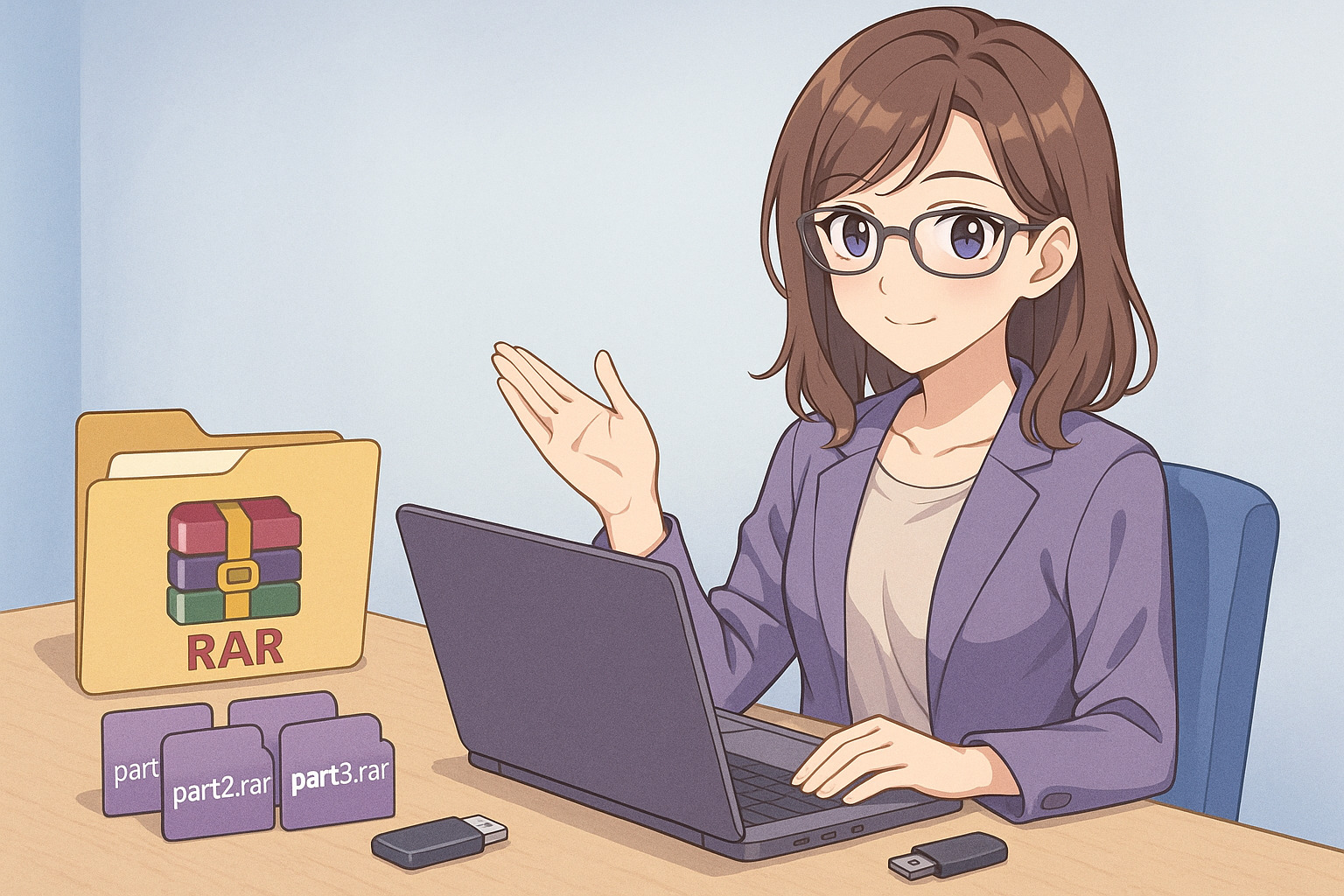 こちらを向いている女性のイラスト