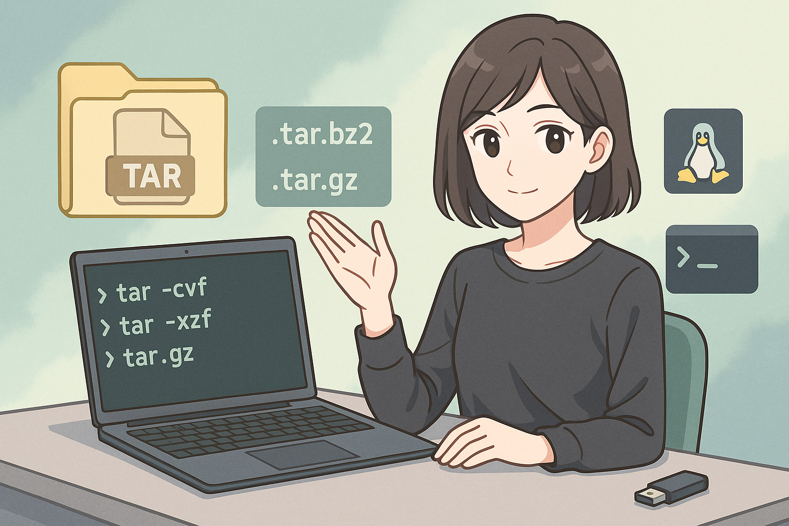 こちらを向いている女性のイラスト