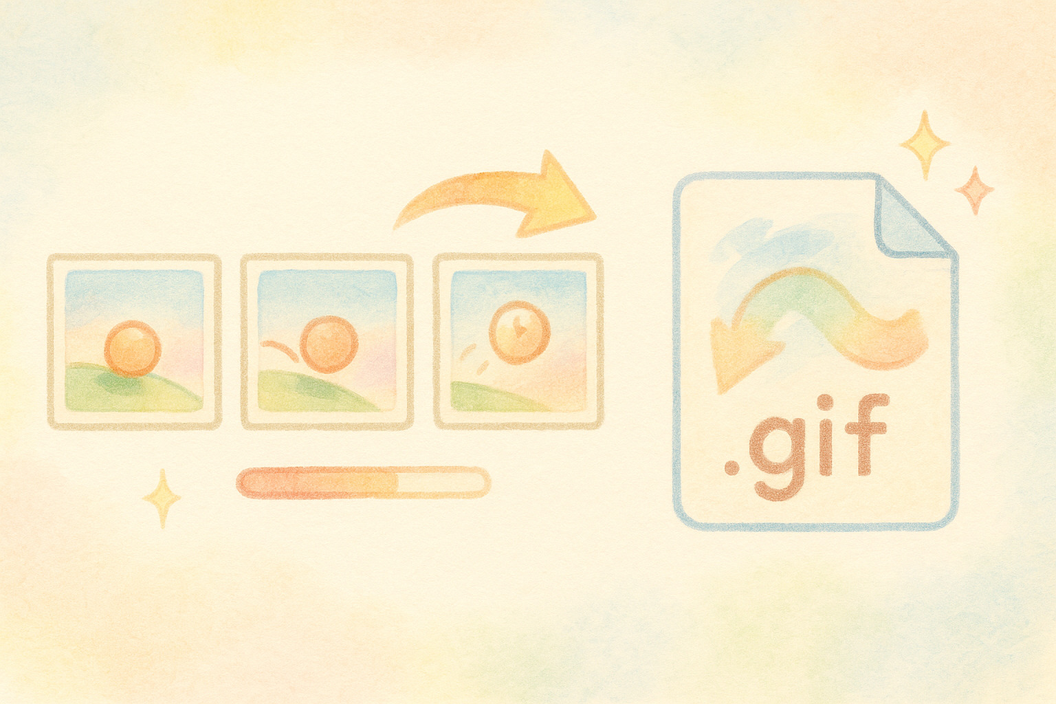 GIFアニメーションを作成しているイメージイラスト