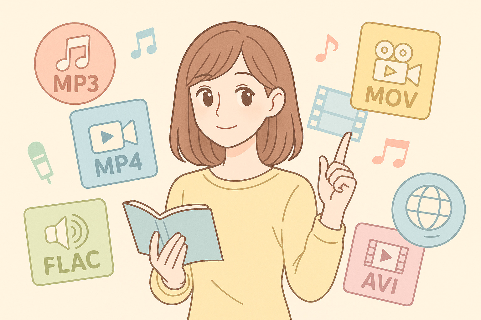 こちらを向いている女性のイラスト