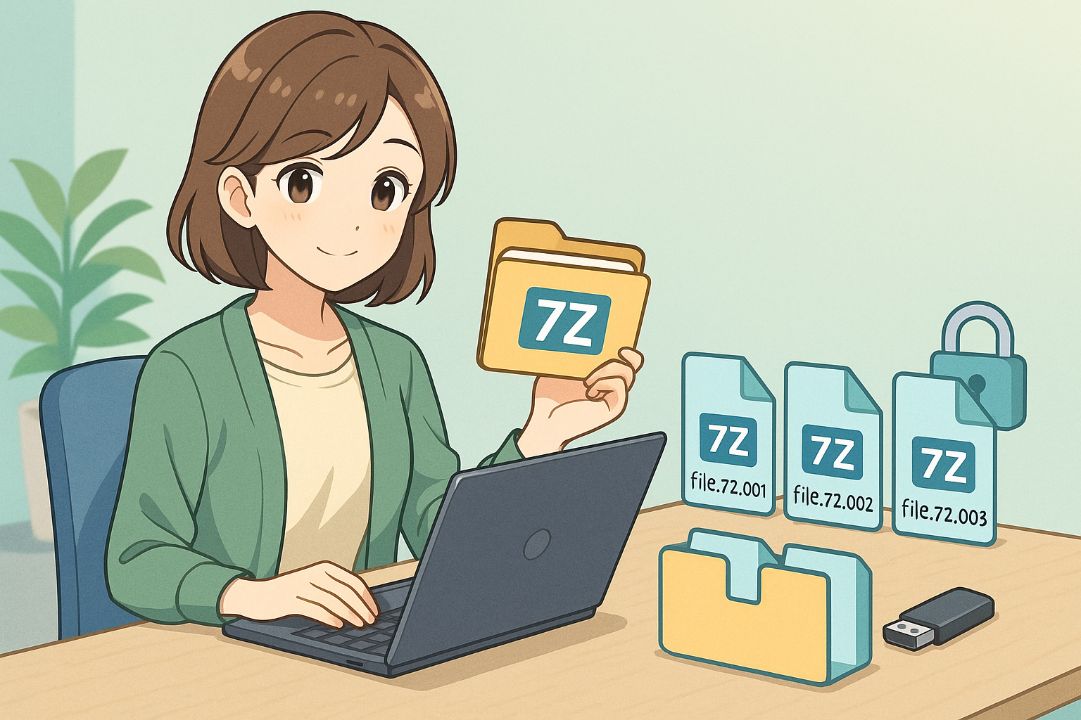 こちらを向いている女性のイラスト