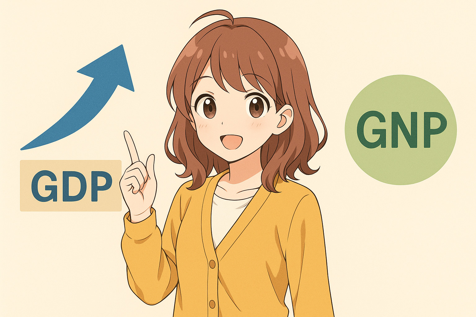 こちらに笑顔を向ける女性のイラスト