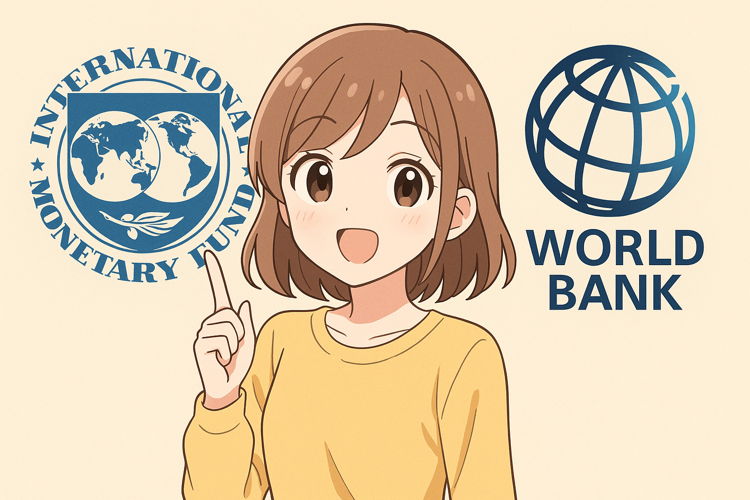 こちらに笑顔を向ける女性のイラスト