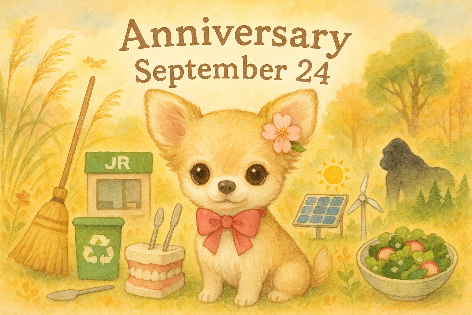 9月24日の記念日のイメージイラスト