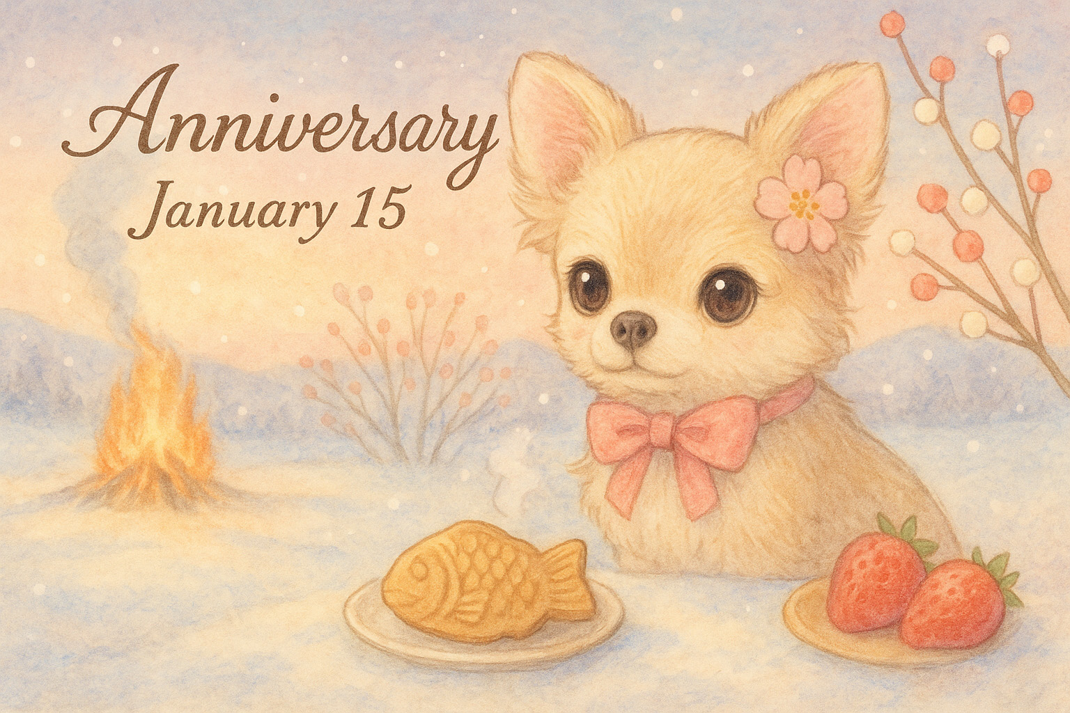 1月15日の記念日のイメージイラスト