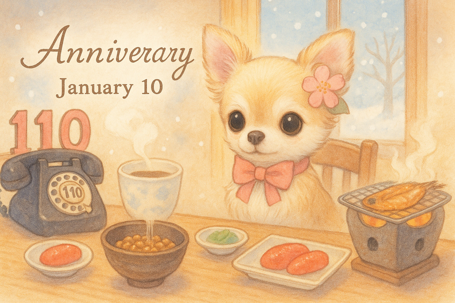 1月10日の記念日のイメージイラスト
