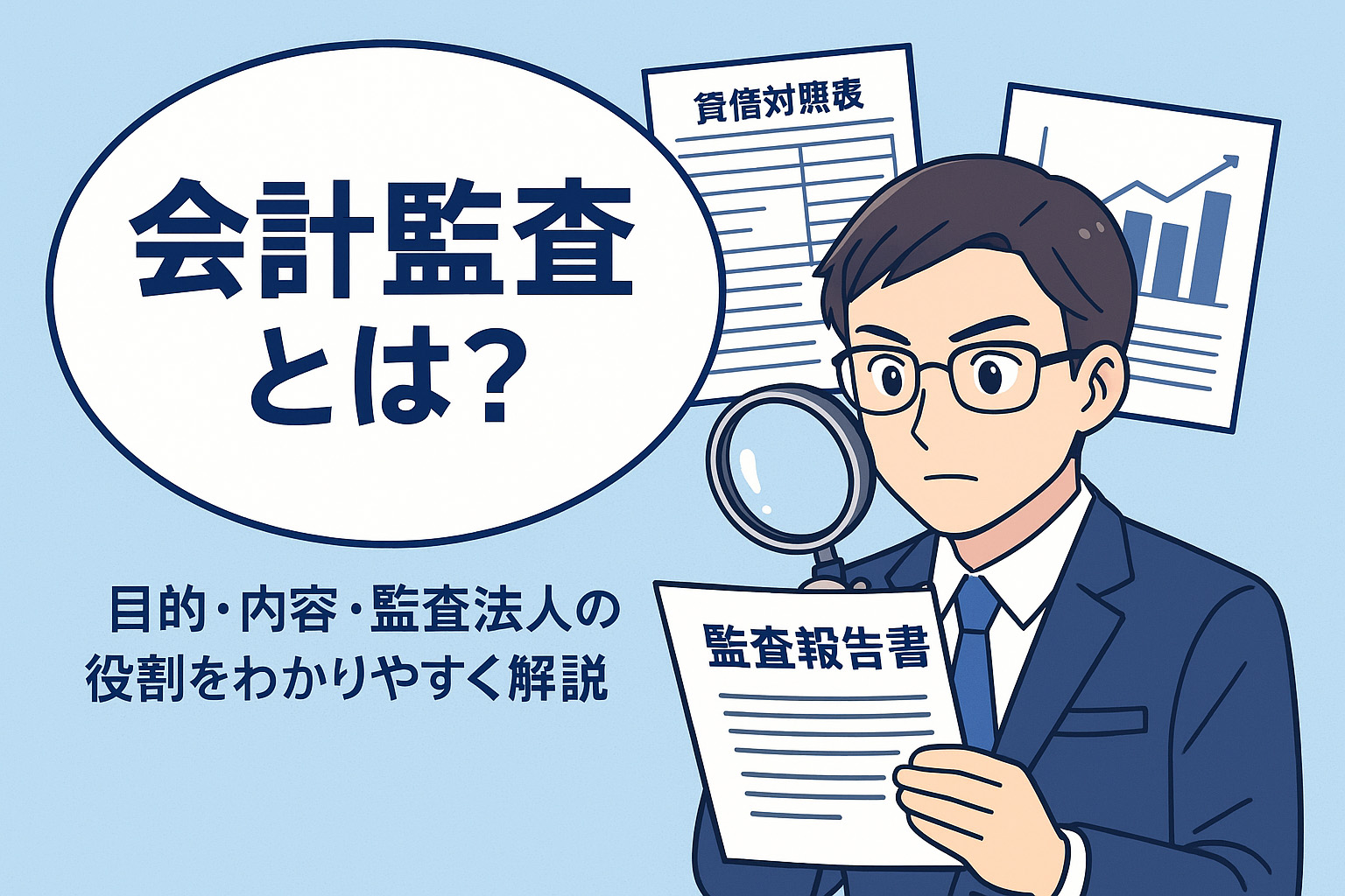 会計監査とは何かを説明するイメージイラスト