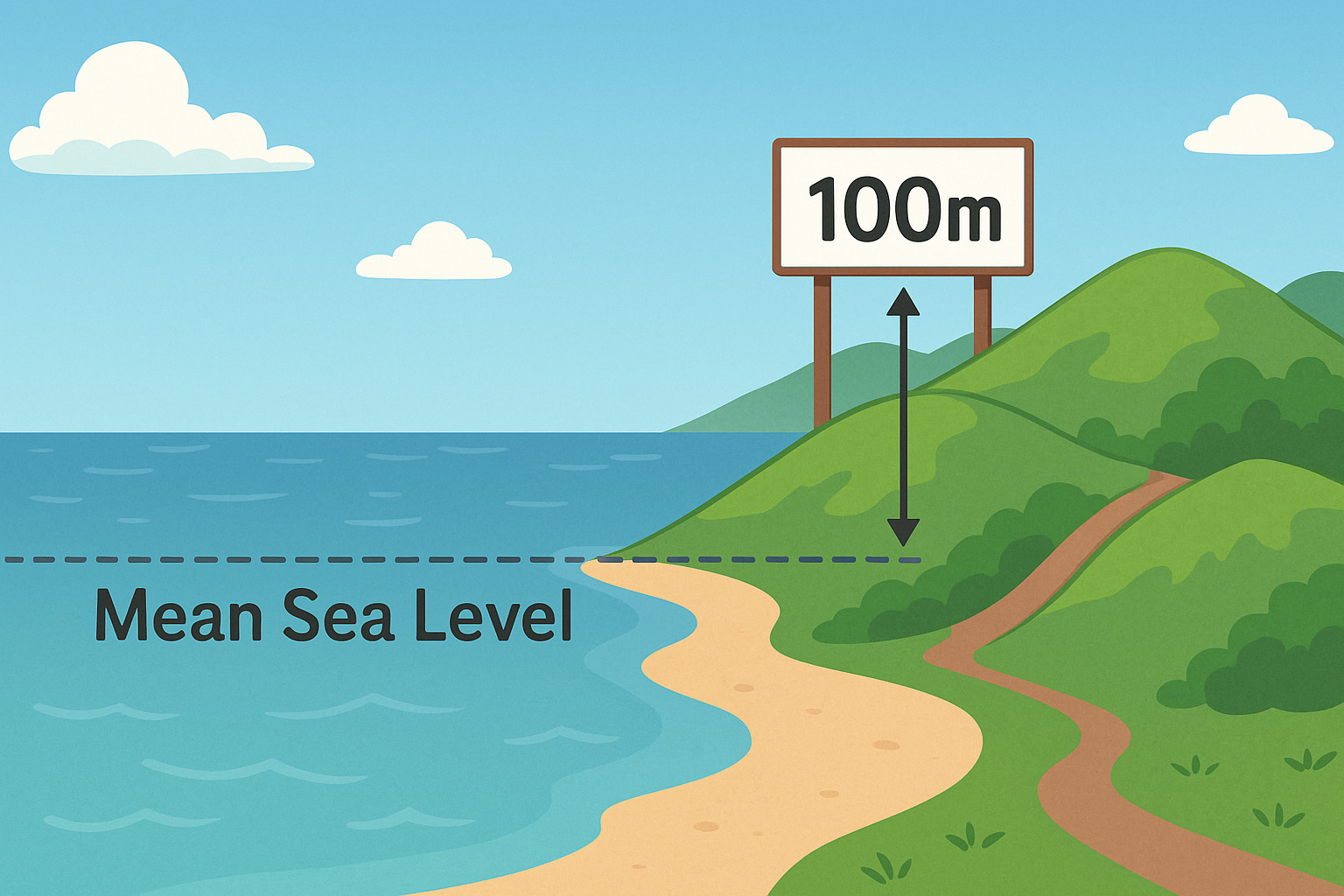 海抜をイメージしたイラスト