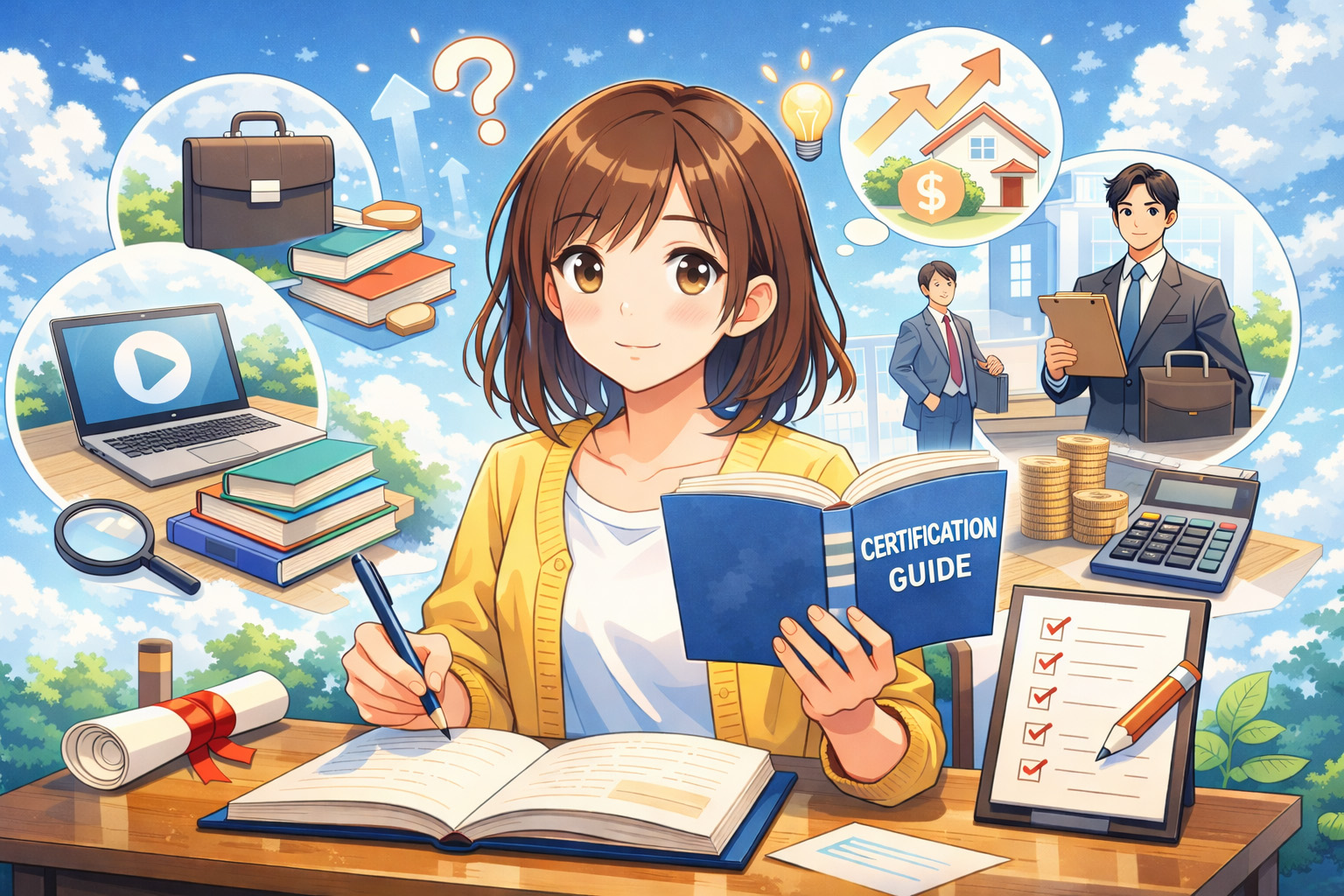 様々な資格をイメージしたイラスト