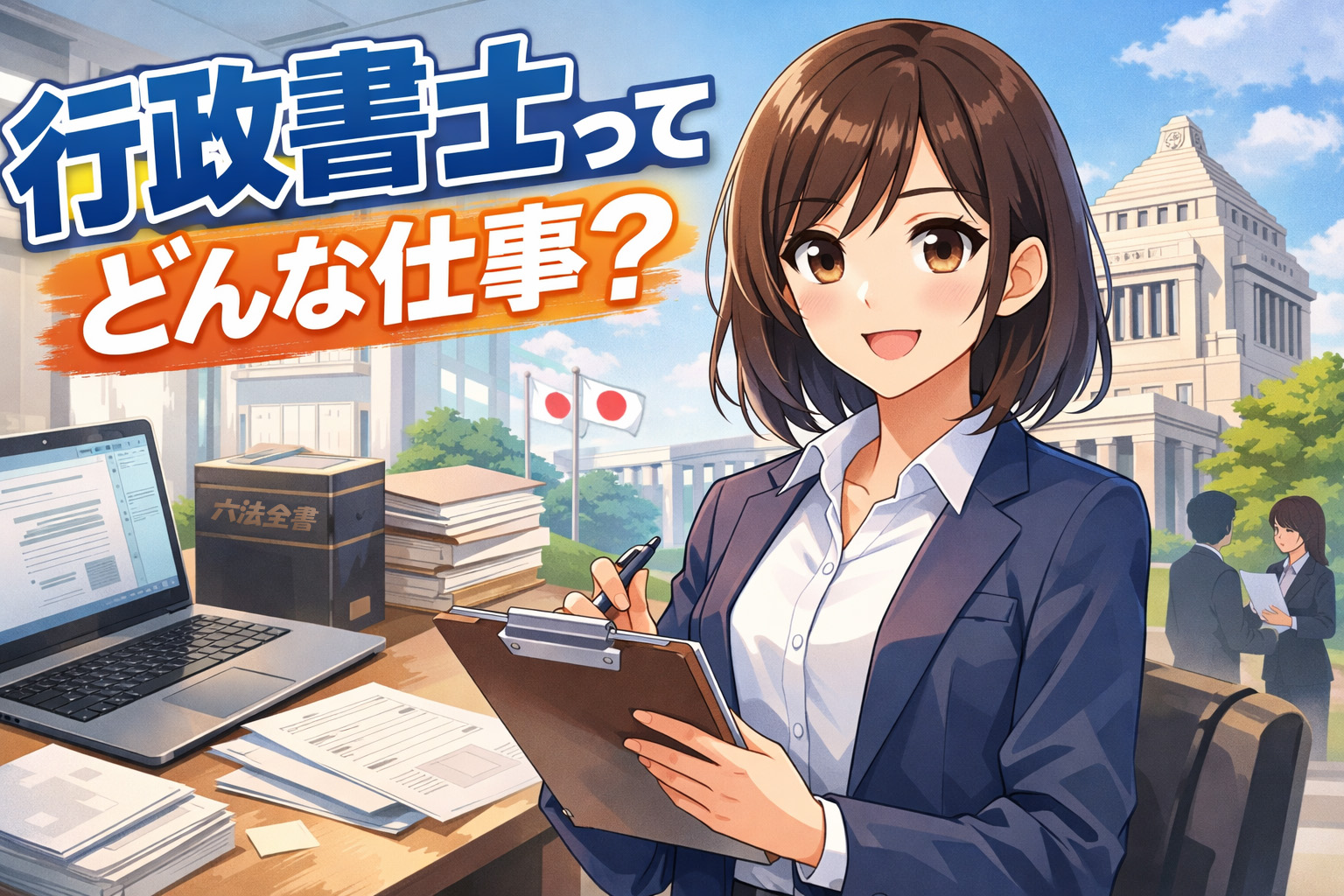 行政書士をイメージした女性のイラスト