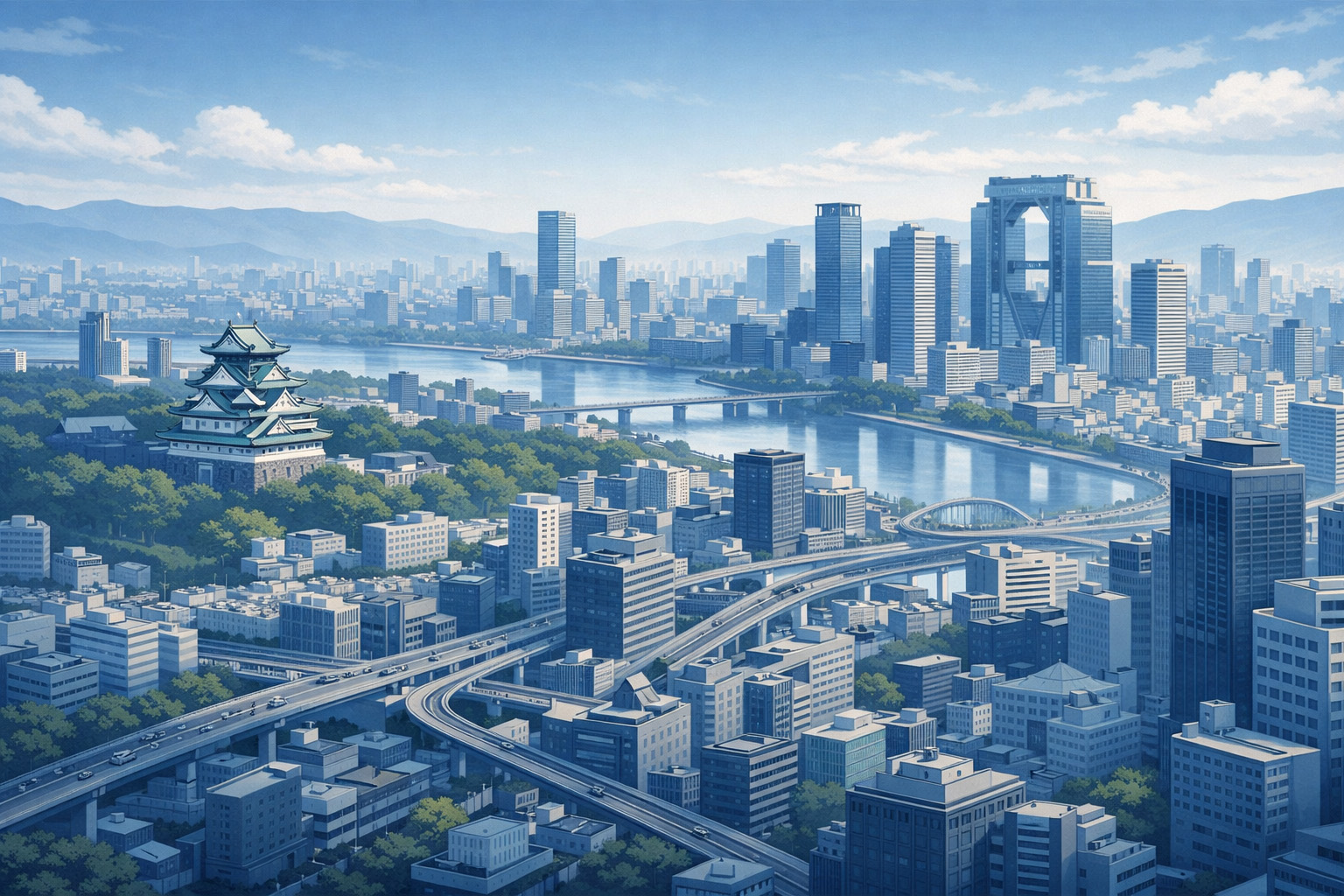 大阪市内をイメージしたイラスト