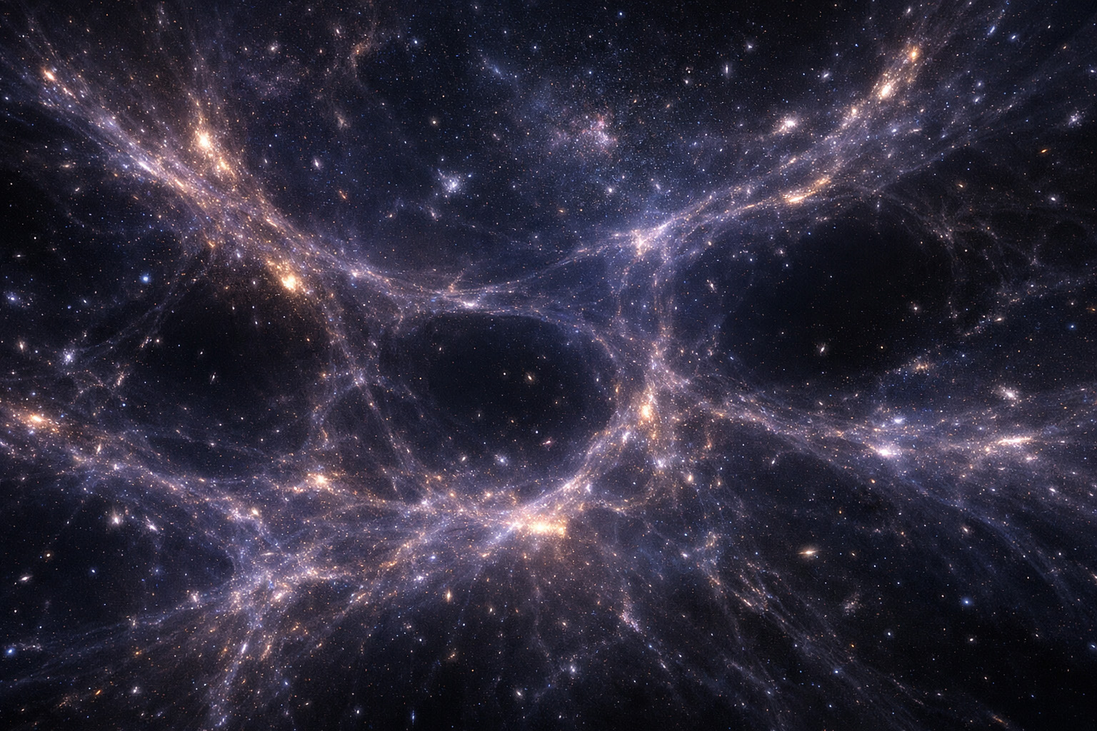 宇宙の大規模構造をイメージしたイラスト