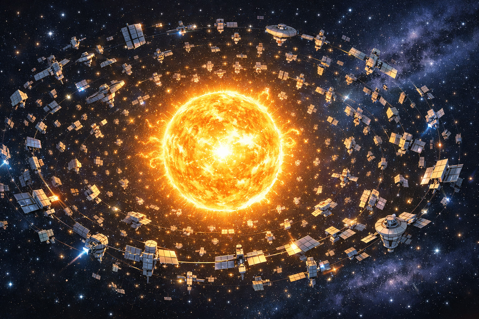 ダイソン・スウォームをイメージしたイラスト